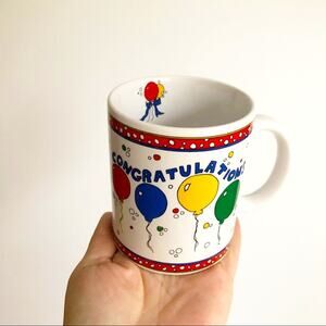 Vintage 1991 Susan Burger Congratulations Mug Colorful Flowers Inc.